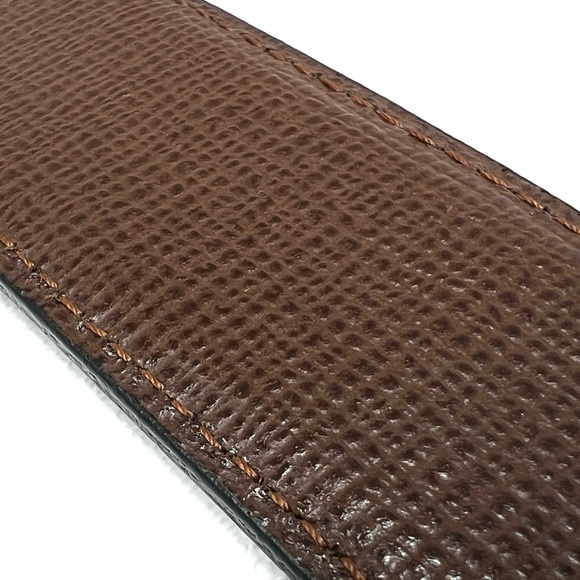 S.T. Dupont Paris Men’s Reversible Black Brown Leather Belt Size 33 Gold Buckle - Picture 6 of 11